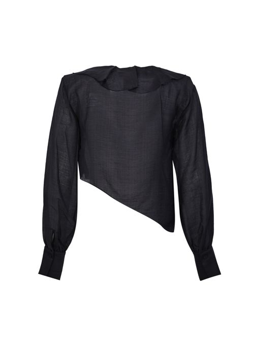 Blusa cropped in lyocell con volant BLUGIRL | RA6099 T486A93713
